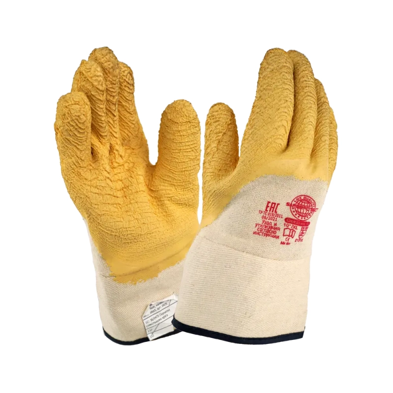 Перчатки с латексным покрытием, манжет - крага, Safeprotect