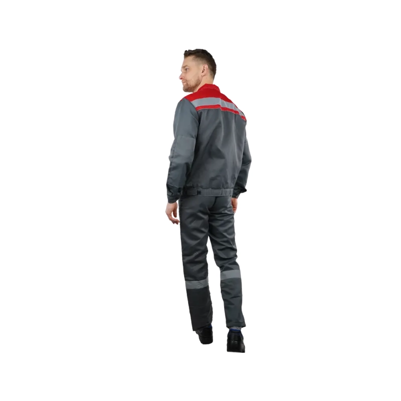 Костюм рабочий Нова, куртка+полукомбинезон, сер+красн 64-66/194-200