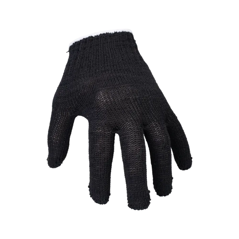 Перчатки х/б с ПВХ, 32гр, 10 класс, точка, черные